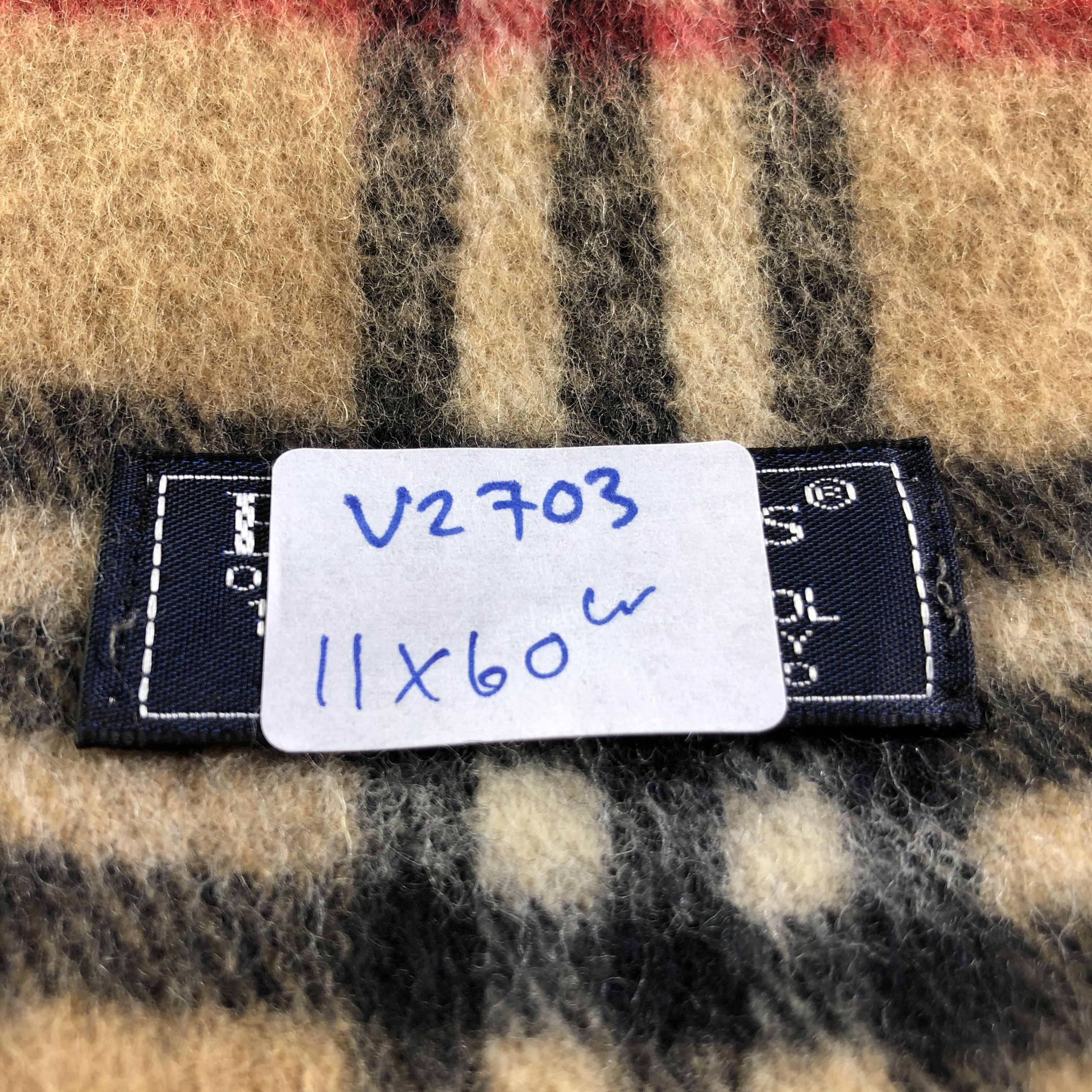 Burberry Burberrys Nova Check Tan Wool Scarf Muffler V2703 Size ONE SIZE - 7 Thumbnail