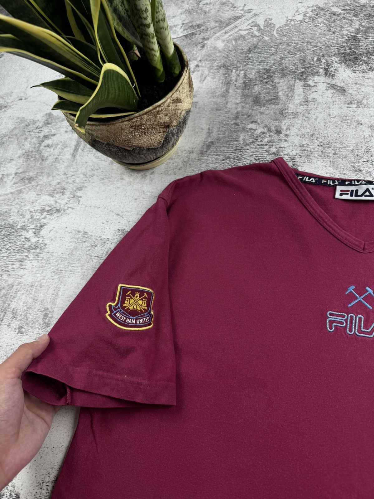 Fila West Ham 1999 2001 Fila Vintage Red Cotton XLarge Soccer Football T Shirt Jersey Size US XL / EU 56 / 4 - 2 Thumbnail
