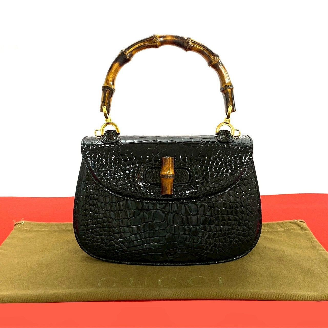 Gucci Handbag Black Leather - Exotic