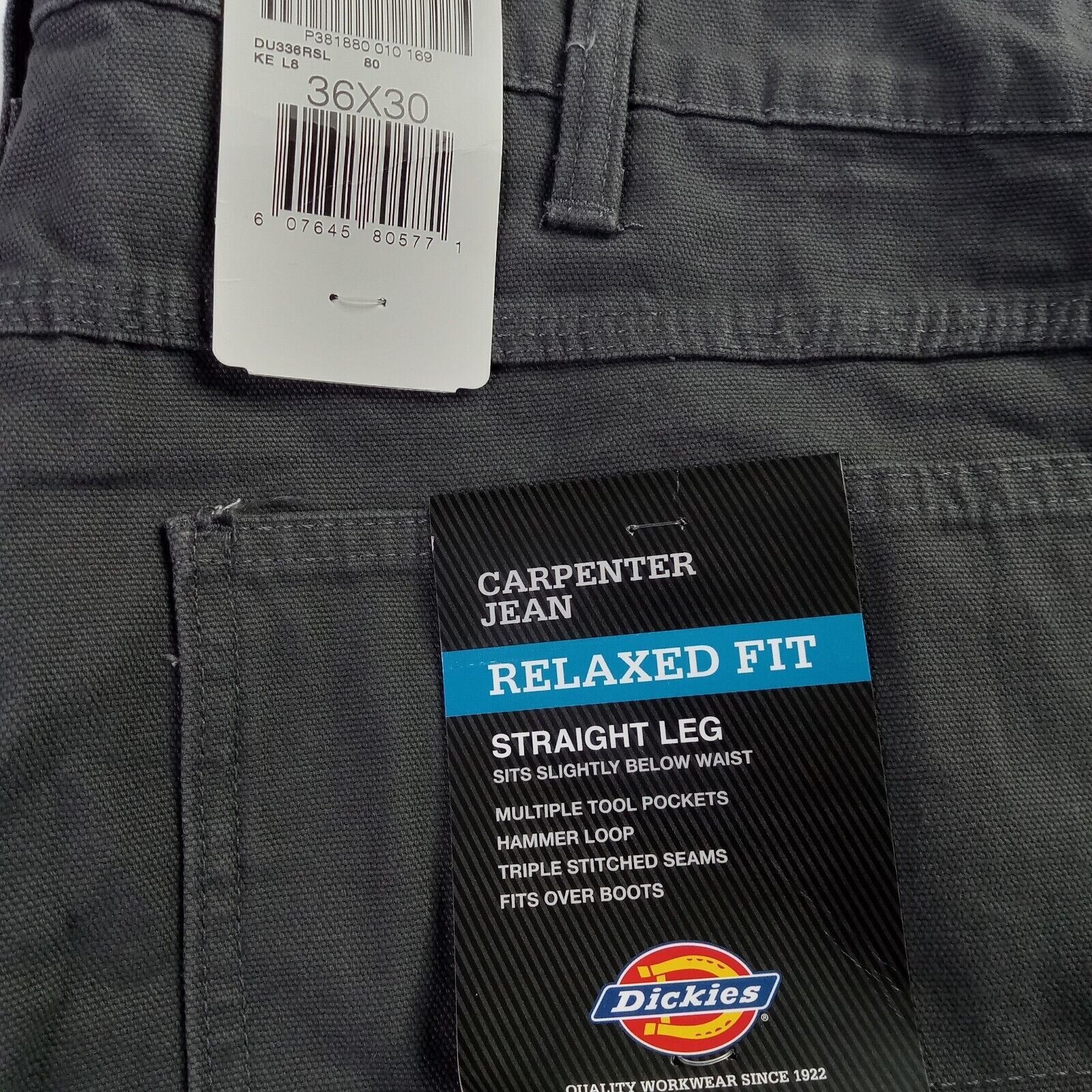 Dickies Dickies Carpenter Jeans Mens 36x30 Gray Relaxed Fit Straight Size US 36 / EU 52 - 7 Thumbnail