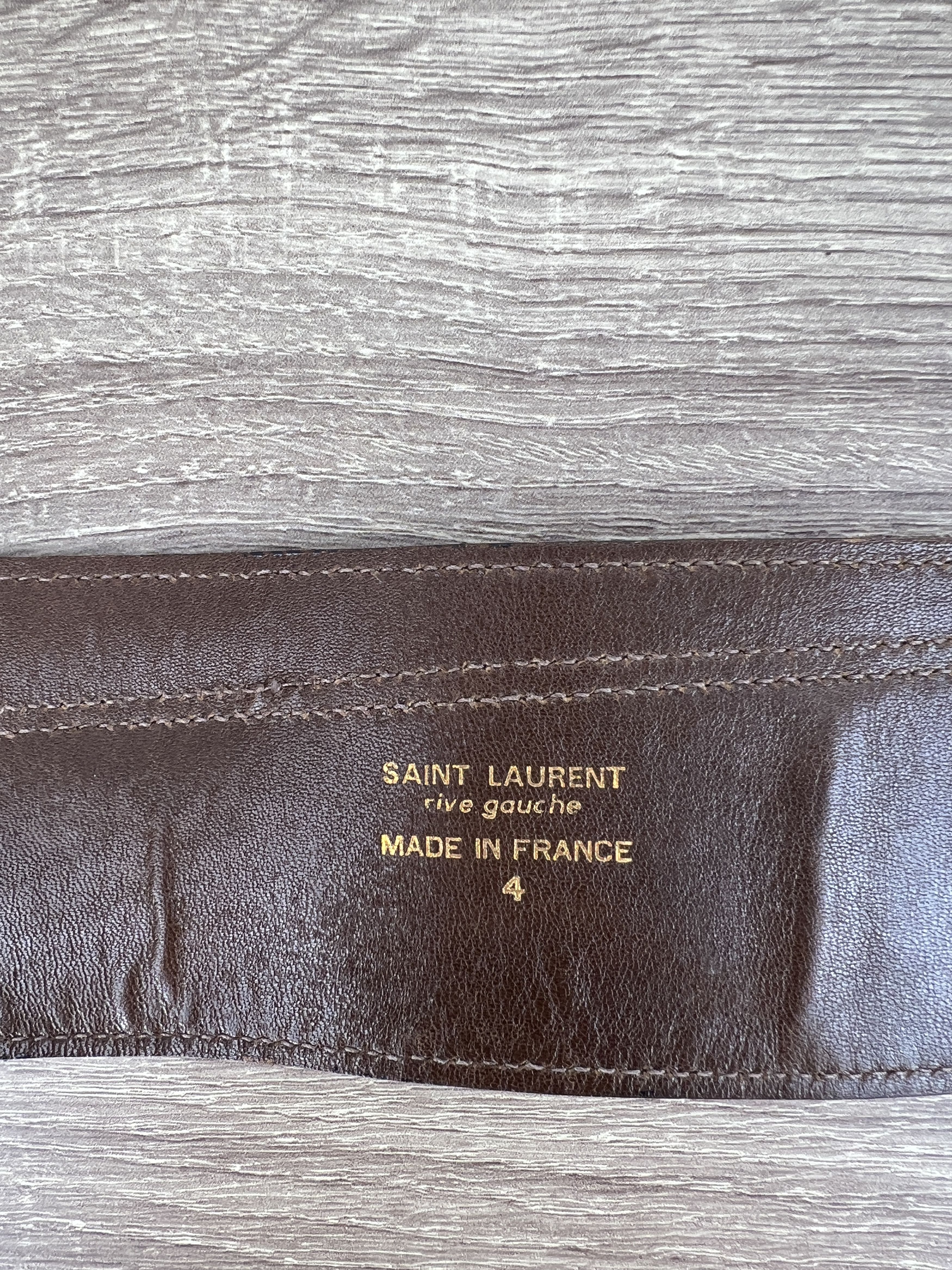 Saint Laurent Paris Saint Laurent Rive Gauche 2 Colored Wide Leather Waist Belt Size ONE SIZE - 6 Thumbnail