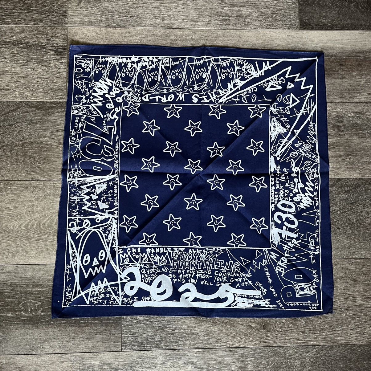 Asspizza New Asspizza 730 Exclusive Bandana Navy Blue White Stars Size ONE SIZE - 1 Thumbnail