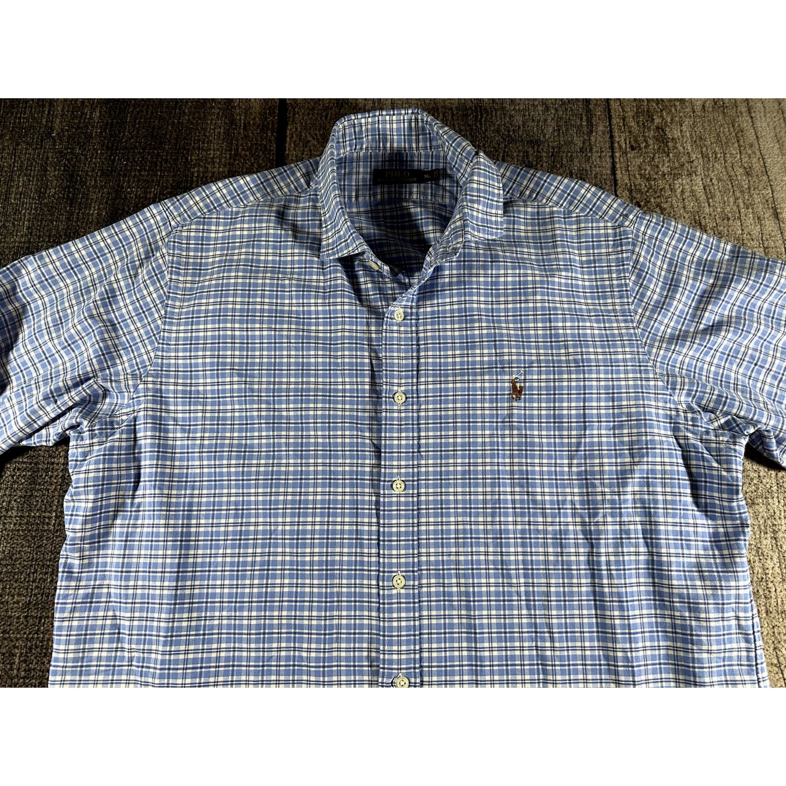 Polo Ralph Lauren Polo Ralph Lauren Blue Plaid Color Jockey Shirt XL Mens Size US XL / EU 56 / 4 - 2 Thumbnail