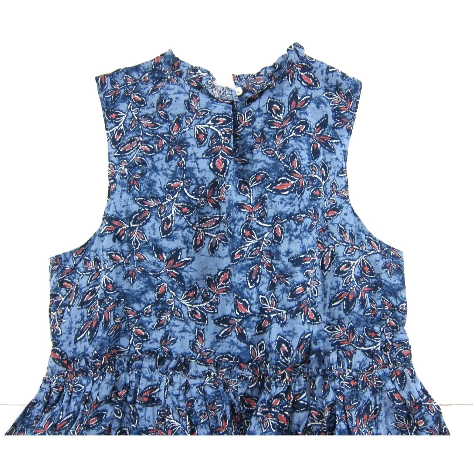Lucky Brand Lucky Brand 100% Cotton Blue Pink Floral Sleeveless High Neck Sun Dress Small Vintage Women Dress Size S / US 4 / IT 40 - 6 Thumbnail