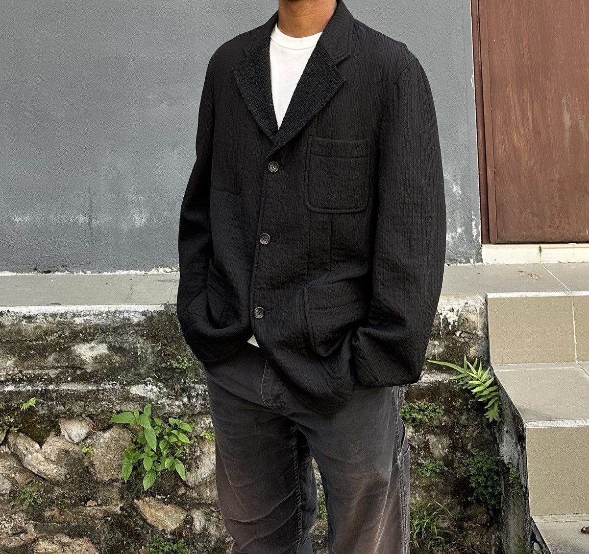 Comme des Garcons AD1997 Comme Des Garcons Homme Wool Chore Jacket Size US M / EU 48-50 / 2 - 2 Thumbnail