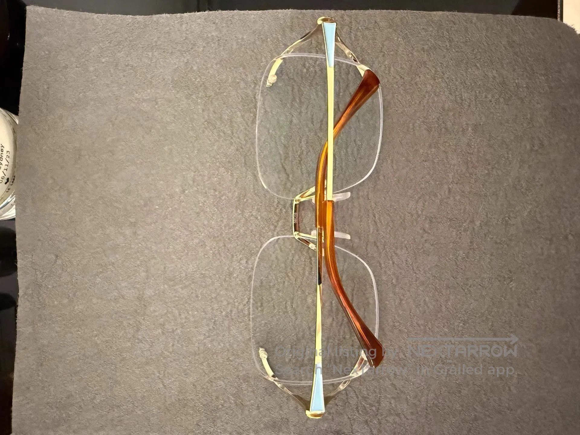 Gucci Gold Square Rimless Clear Lens Glasses. Size ONE SIZE - 7 Thumbnail
