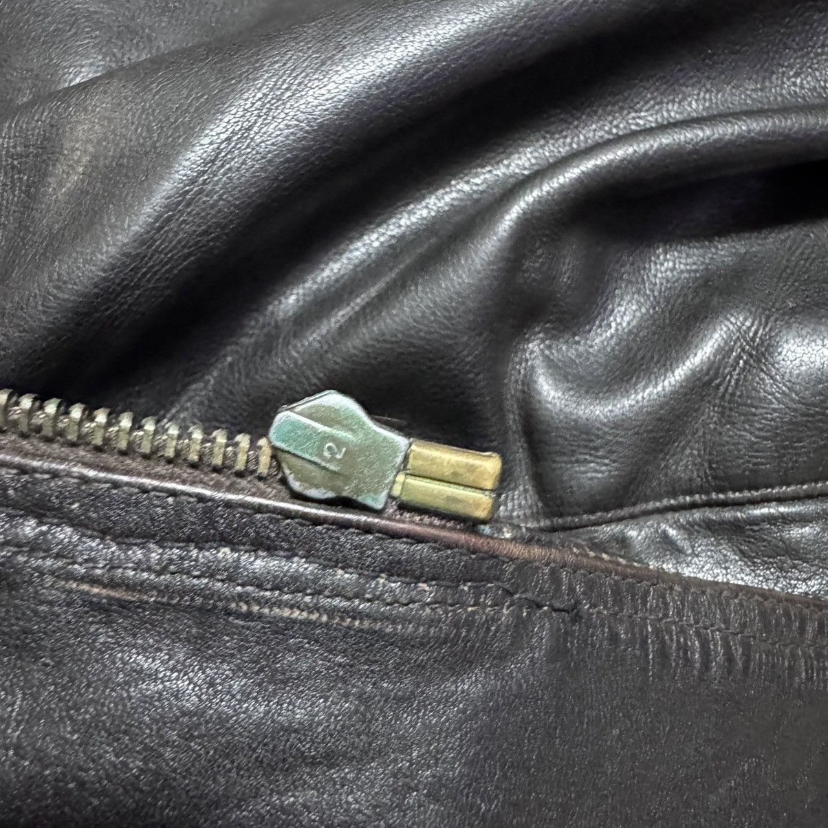 Vintage Vintage 50s Horsehide Leather Hunting Jacket Lightning Zip Size US L / EU 52-54 / 3 - 19 Thumbnail