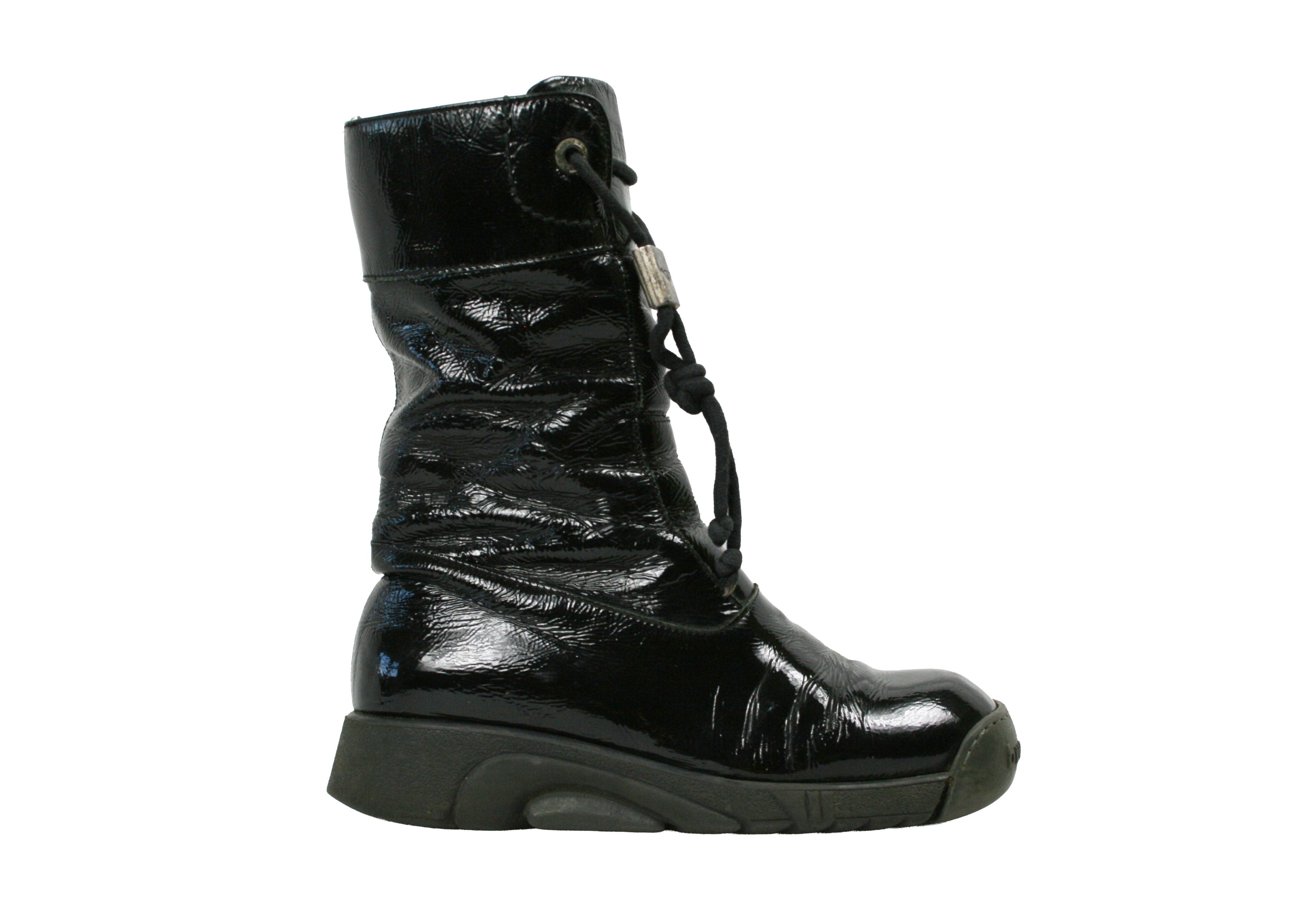 Japanese Brand 00S Bumper Y2K Patent Leather Mid Moto Boots Vintage Size US 6 / IT 36 - 1 Thumbnail