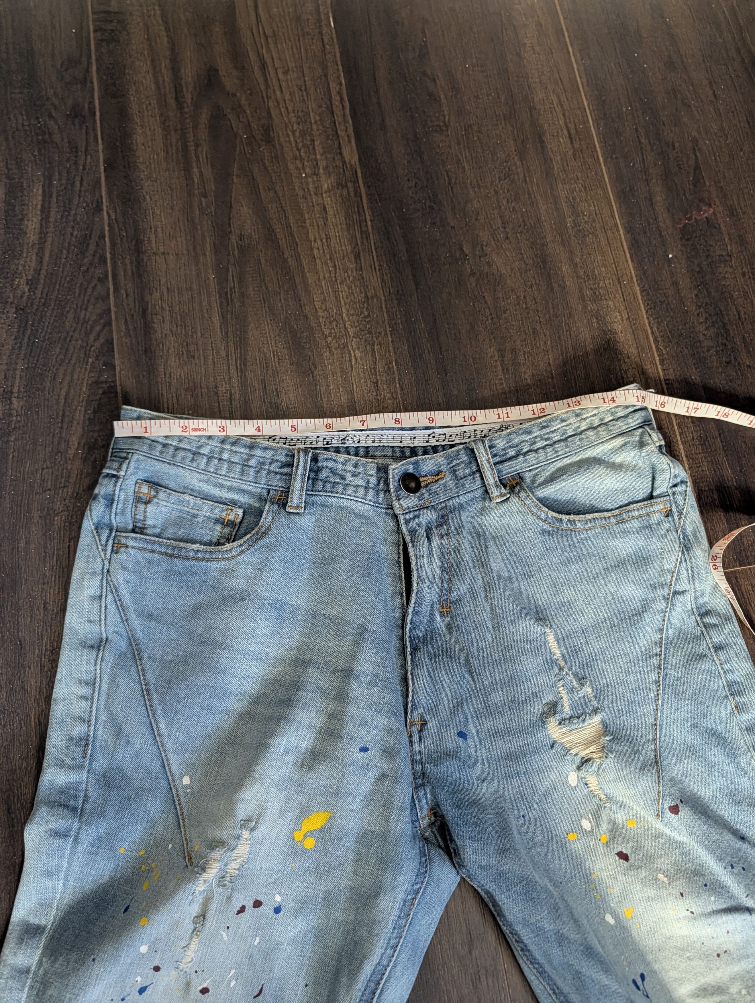 Number (N)ine Slim distressed paint spatter denim jeans 30" Size US 30 / EU 46 - 13 Thumbnail