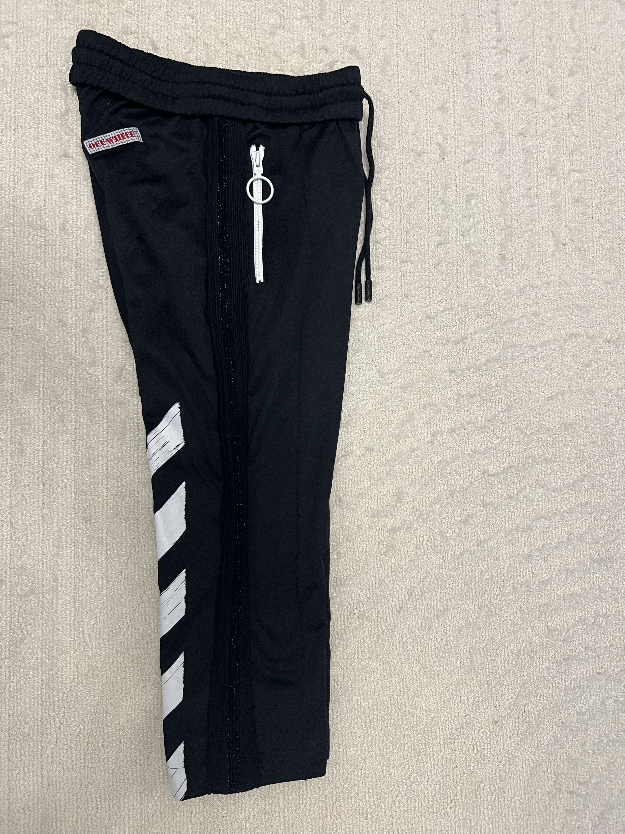 Off-White Black Synthetic Contrast Zipper Detail Track Pants Size US 28 / EU 44 - 7 Thumbnail