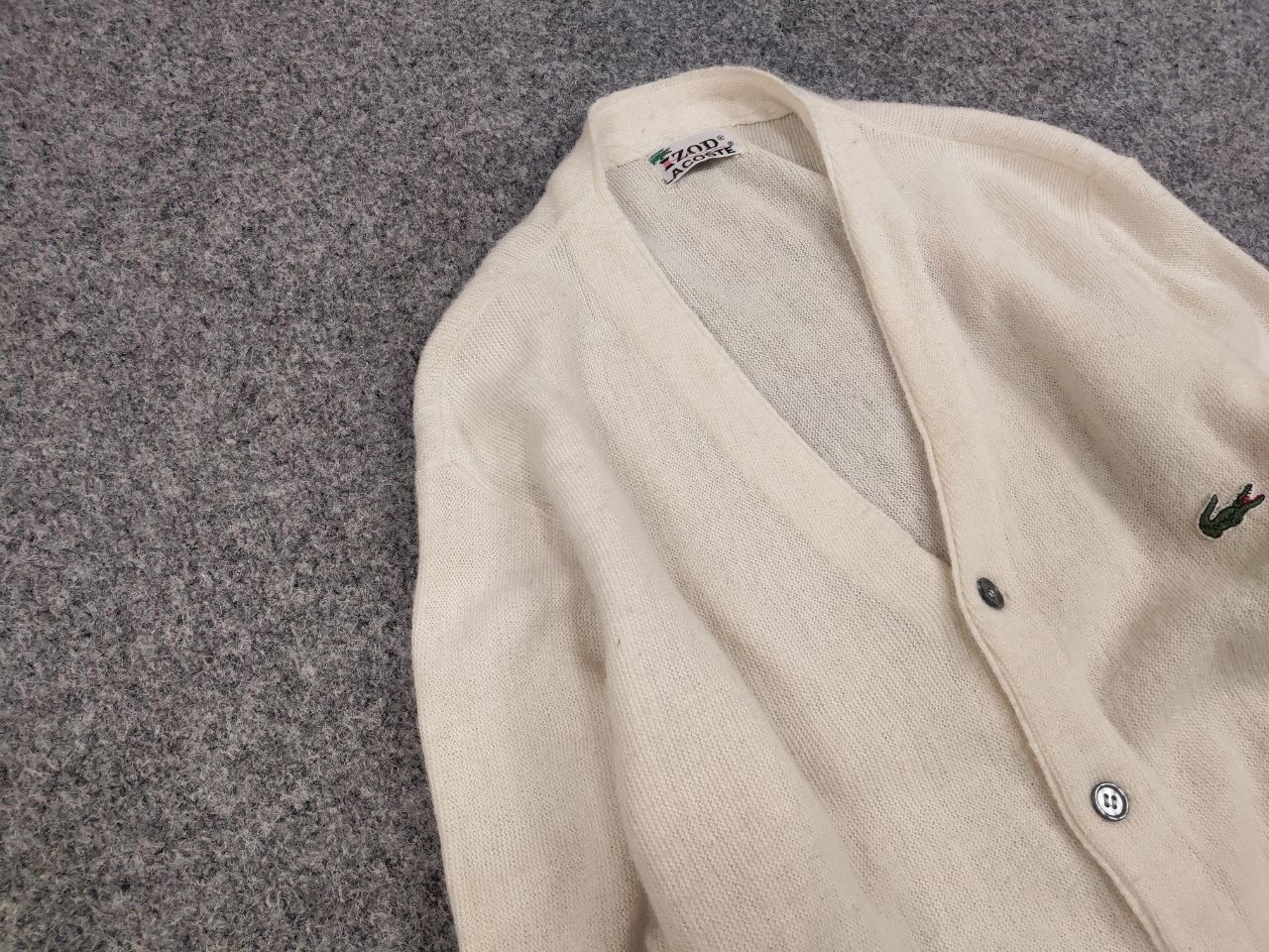 Lacoste Rare Vintage 90's Izod Lacoste Logo Beige cardigan Sweater Size US M / EU 48-50 / 2 - 7 Thumbnail