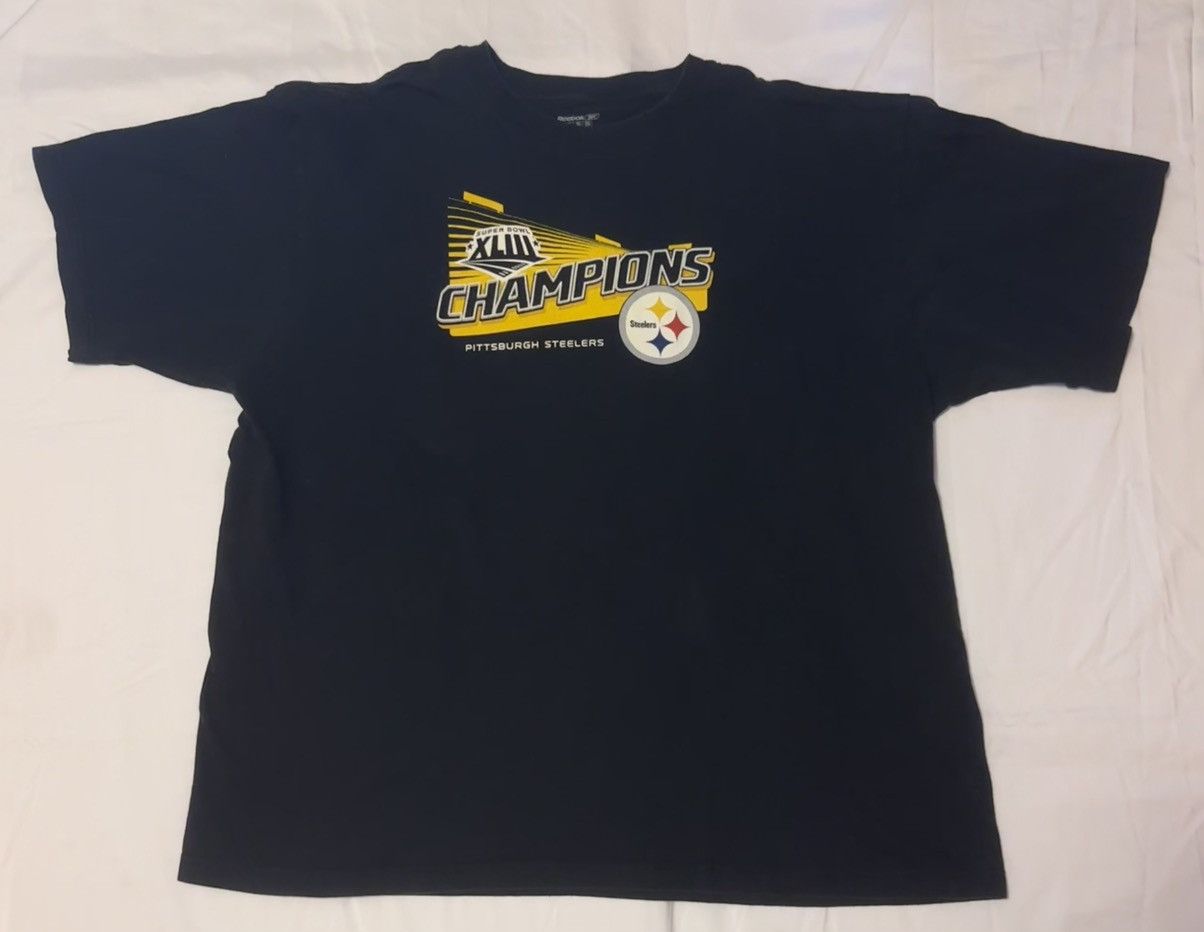 NFL PITT STEELERS SUPER BOWL XLIII TEAM REEBOK Black Shirt Sz2XL Size US XXL / EU 58 / 5 - 1 Thumbnail