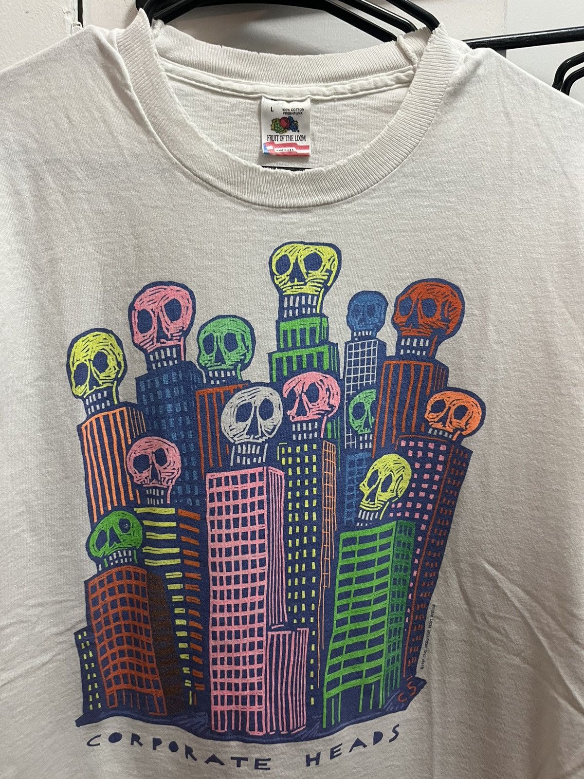 Vintage Vintage 1989 Corporate Heads Carl Smool White T-Shirt Size US L / EU 52-54 / 3 - 4 Thumbnail