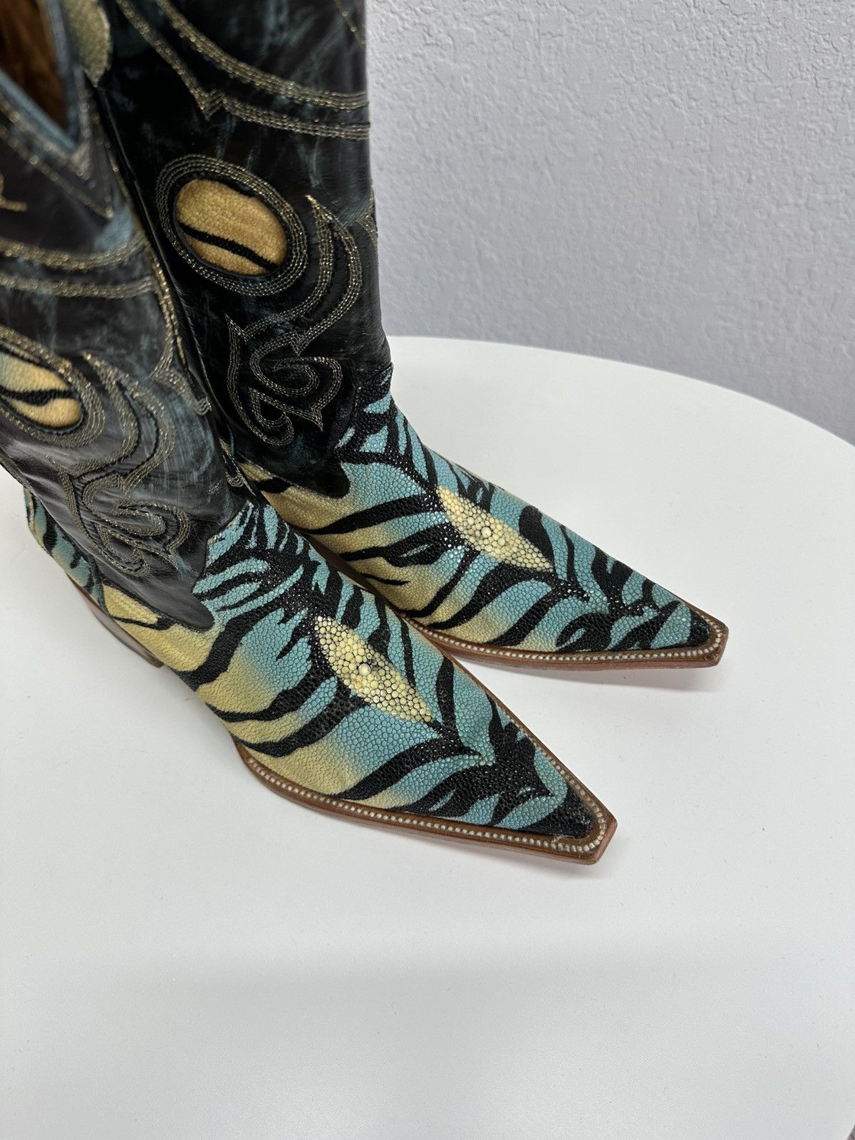 Lucchese Vintage Sendra Mantarraya Leather Cowboy Western Boots Shoes Size US 8 / EU 41 - 4 Thumbnail