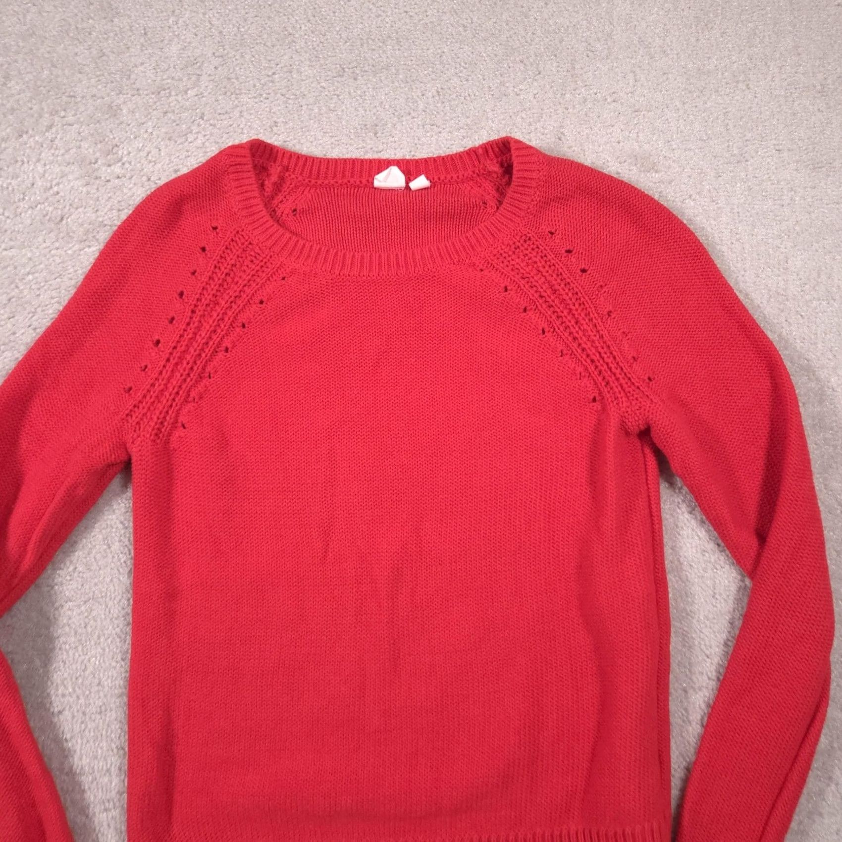 Gap VINTAGE Gap Sweater Womens Small Red Crew Neck Raglan Long Sleeve Knit Pullover Size S / US 4 / IT 40 - 4 Thumbnail