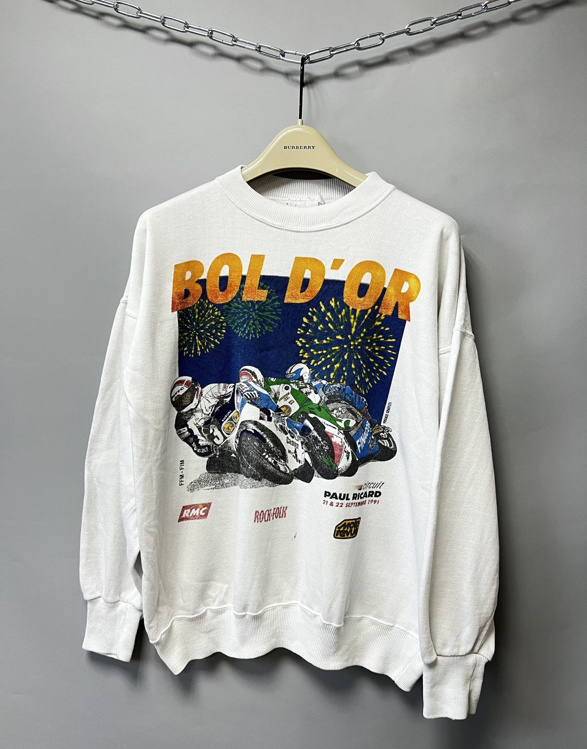 Vintage 1991 Bol d’Or Motorcycle Race Sweatshirt Vintage Paul Ricard Size US M / EU 48-50 / 2 - 1 Thumbnail