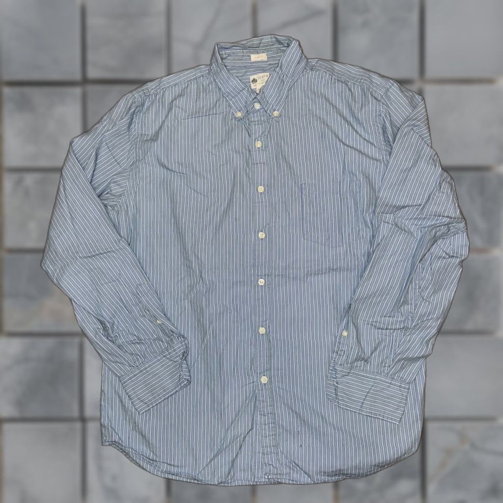 J.Crew VINTAGE J.Crew Tailored Fit Washed Casual Long Sleeve Button Up Shirt Blue XL Size US XL / EU 56 / 4 - 1 Thumbnail
