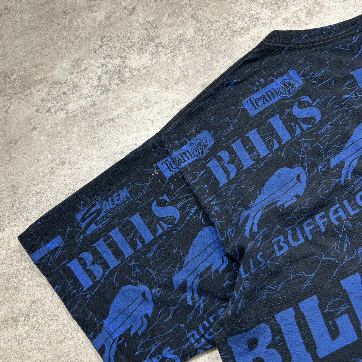 NFL × Salem Sportswear × Vintage VTG 90s NFL BUFFALO BILLS ALL OVER PRINT AOP T-SHIRT Size US XL / EU 56 / 4 - 7 Thumbnail