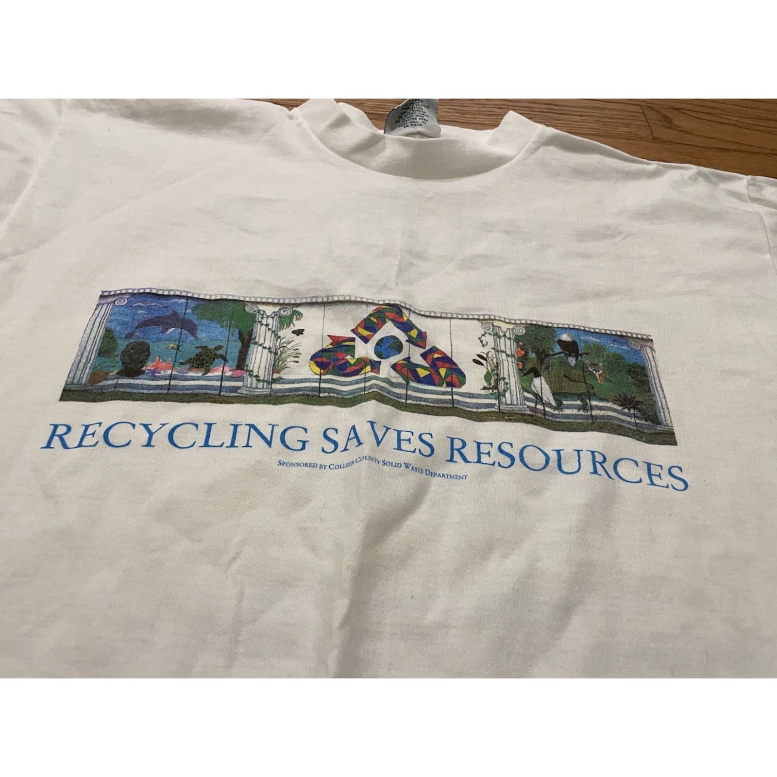 Fruit Of The Loom VINTAGE Earth Shirt Mens L White Nike? Size US L / EU 52-54 / 3 - 2 Thumbnail