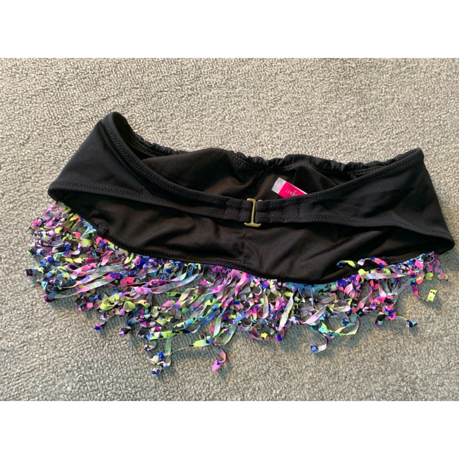 Victoria's Secret VICTORIA'S SECRET Bikini Swim Top strapless Black Womens Medium M Fringed Size M / US 6-8 / IT 42-44 - 4 Thumbnail