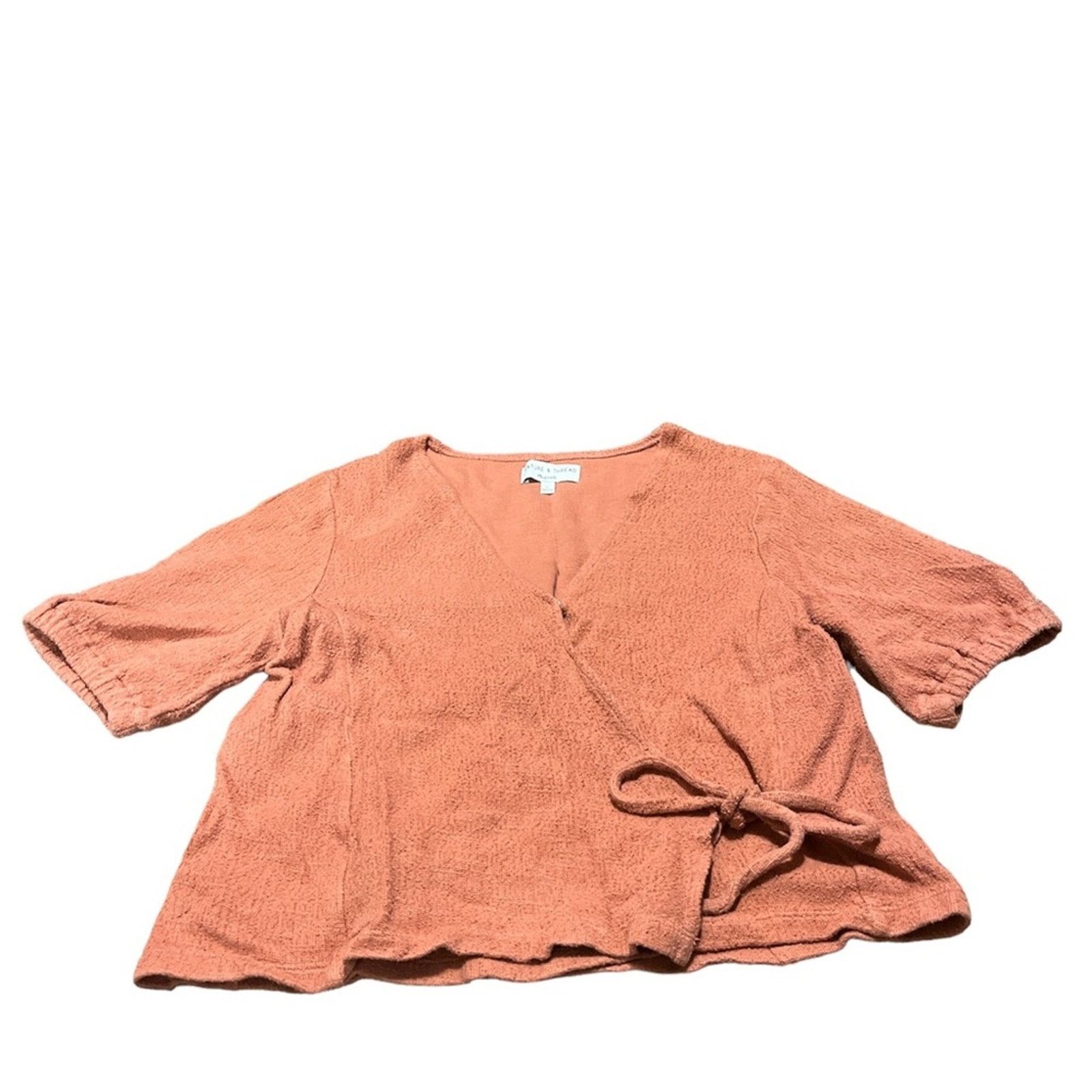 Madewell Orange/Pink Texture and Thread Madewell Blouse Size L / US 10 / IT 46 - 1 Thumbnail