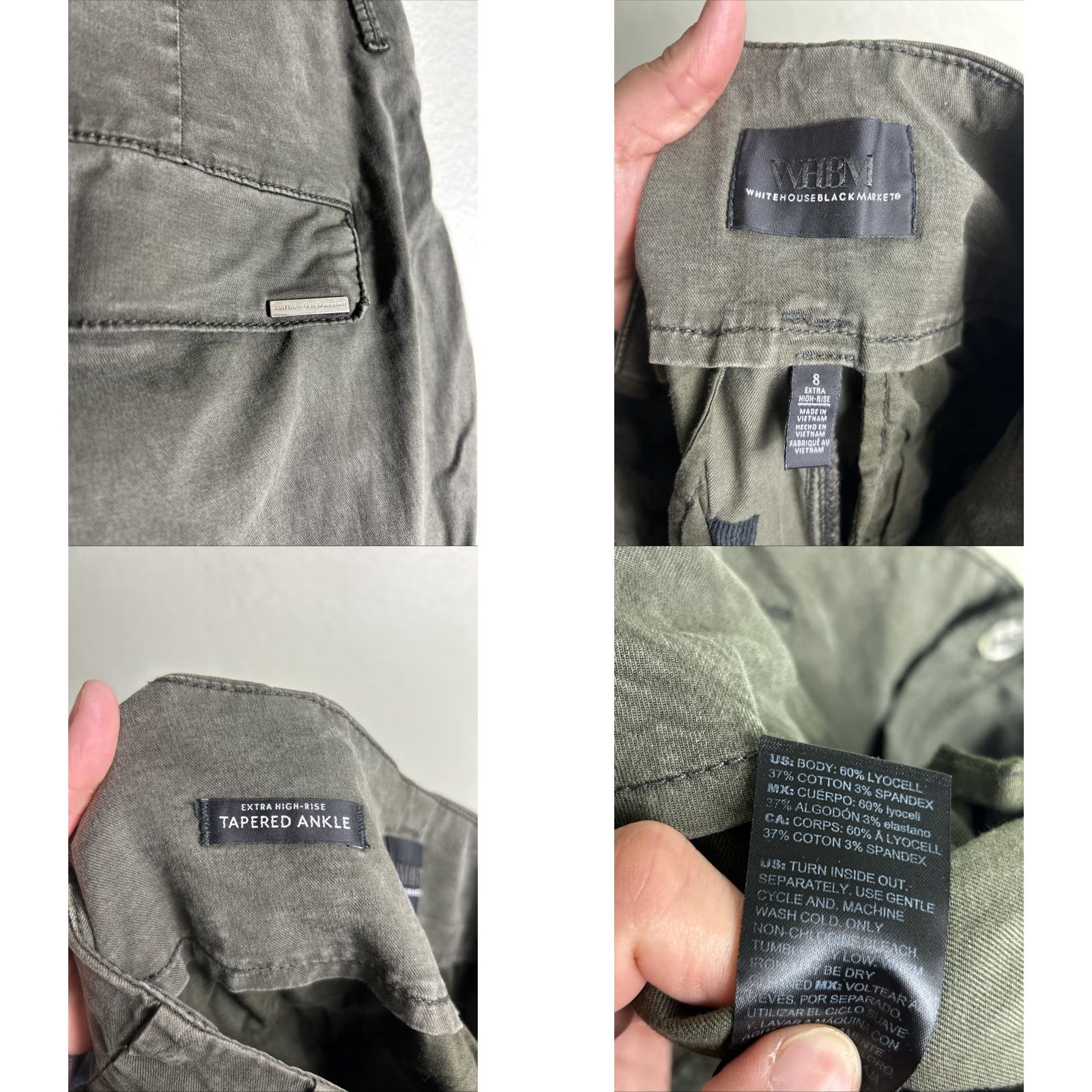 White House Black Market VINTAGE White House Black Market cargo pants Olive 30x24 Size 8 Women Tapered Regular Adult Pants Womens Size 30" / US 8 / IT 44 - 9 Thumbnail