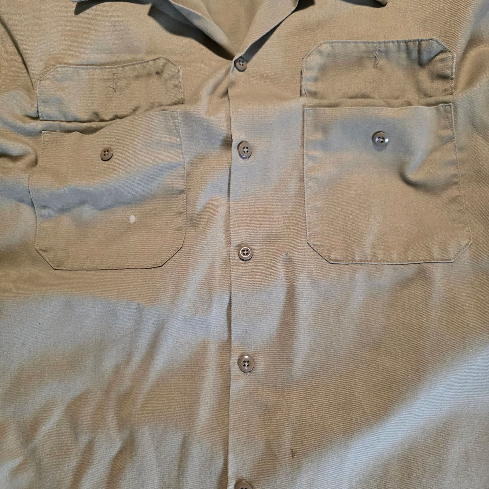 Dickies Dickies Work Shirt Men's XL Tan Long Button Up Dual Pocket Size US XL / EU 56 / 4 - 4 Thumbnail