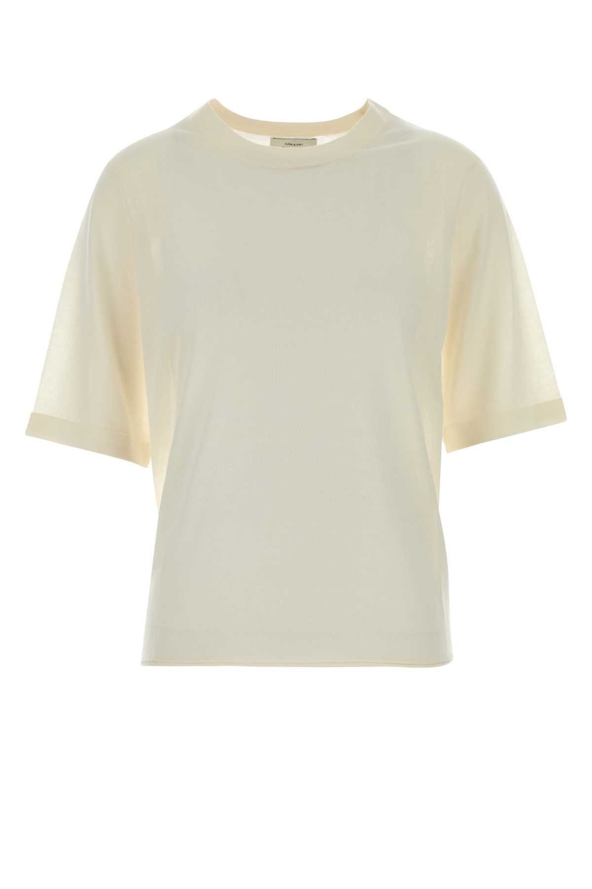 Loulou de Saison Cream Cashmere Nala T-Shirt Size M / US 6-8 / IT 42-44 - 1 Thumbnail