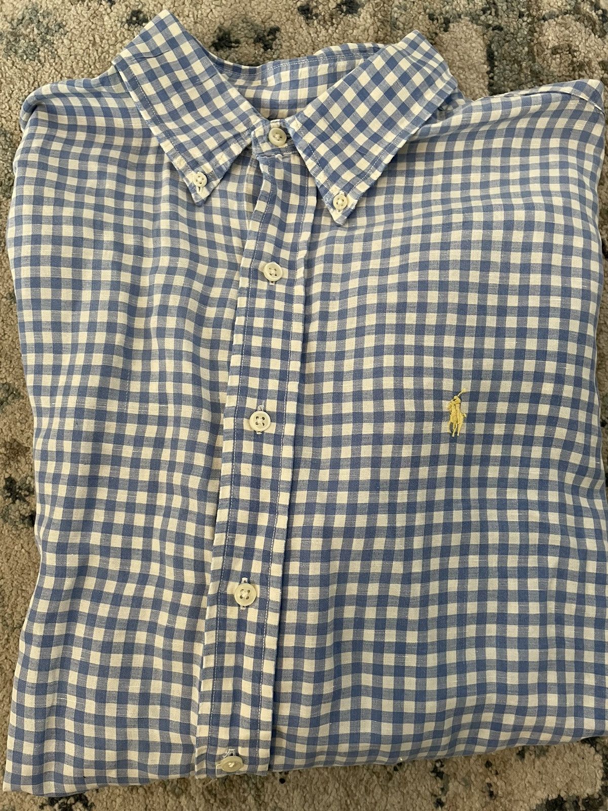 Polo Ralph Lauren × Vintage Silk & Linen Check Button Down Sport Shirt Size US XL / EU 56 / 4 - 1 Thumbnail