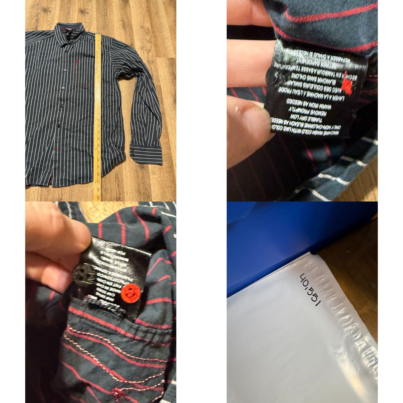 Volcom Volcom Shirt, Mens Large, Black Red Striped Long Sleeve Button-Up Shirt Size US L / EU 52-54 / 3 - 8 Thumbnail