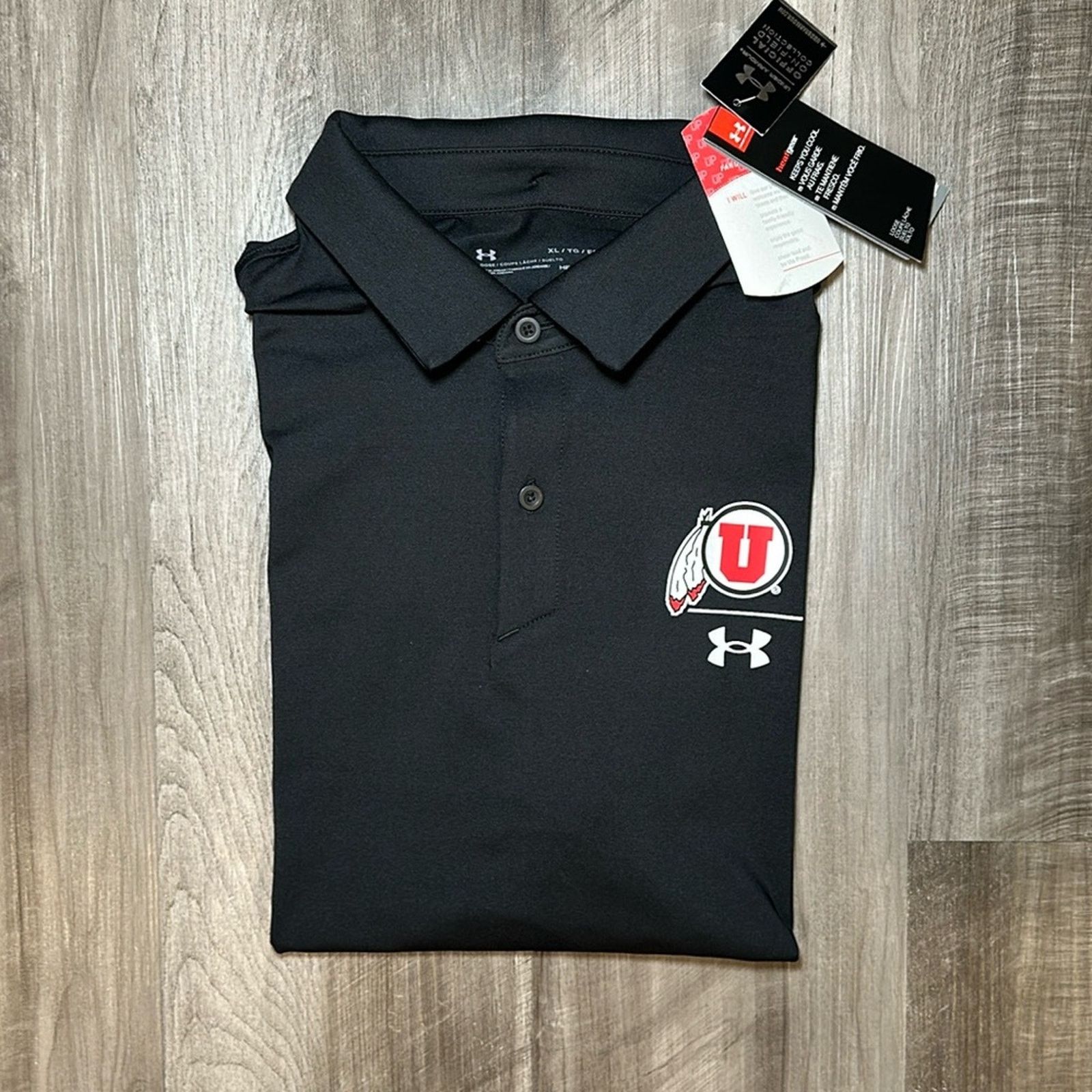 Medium Utah Utes PAC 12 Patch hot Under Armour Golf Polo Shirt Gray Men’s Med NCAA