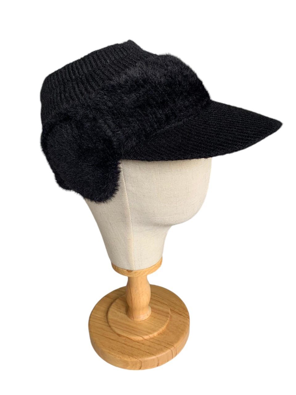 Japanese Brand Earflap with Fur Mohair Visor hats Size ONE SIZE - 5 Thumbnail