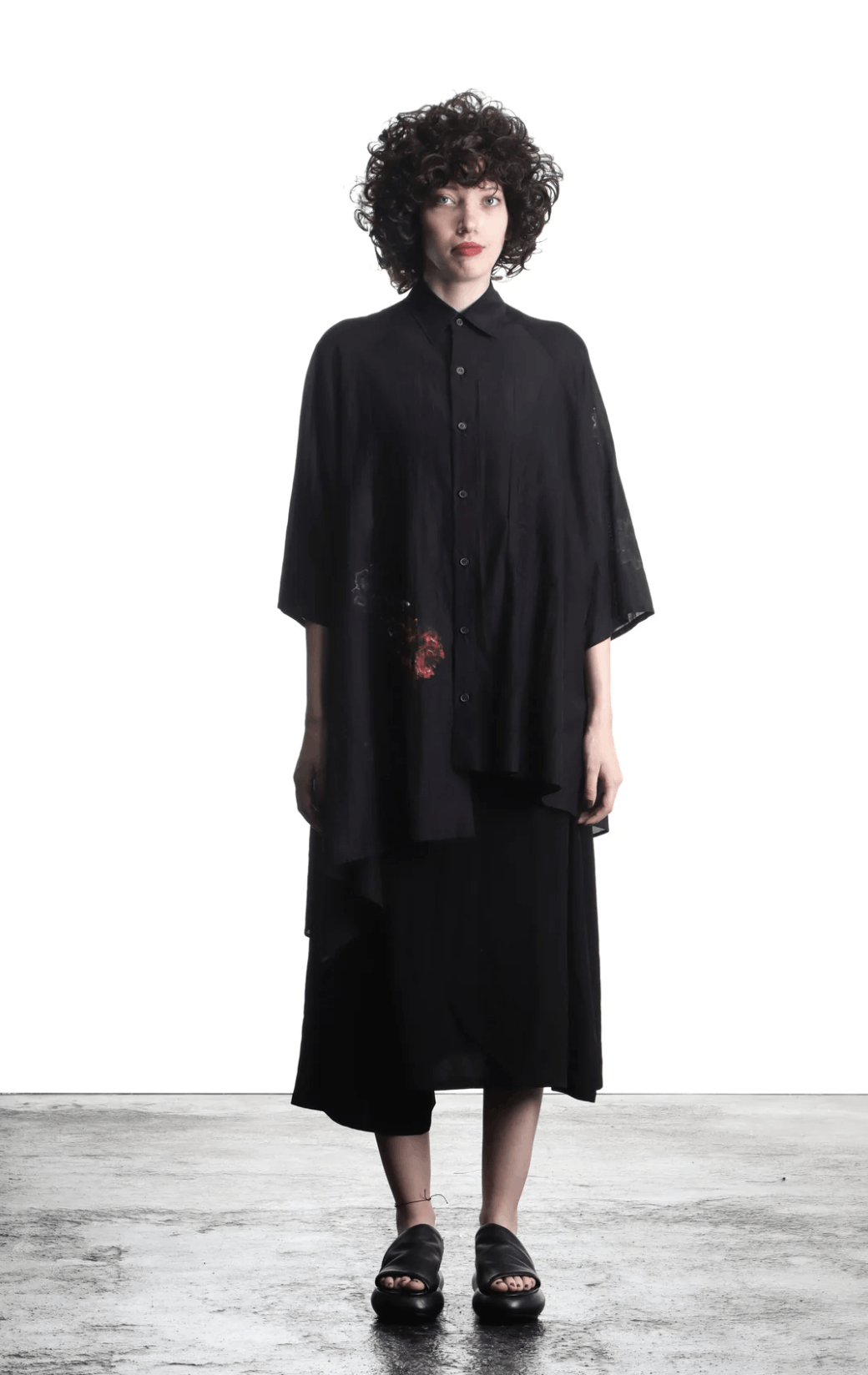 Yohji Yamamoto Yohji Yamamoto Pour Homme CELLULOSE LOAN STAND COLLAR BLOUSE Size US M / EU 48-50 / 2 - 4 Thumbnail