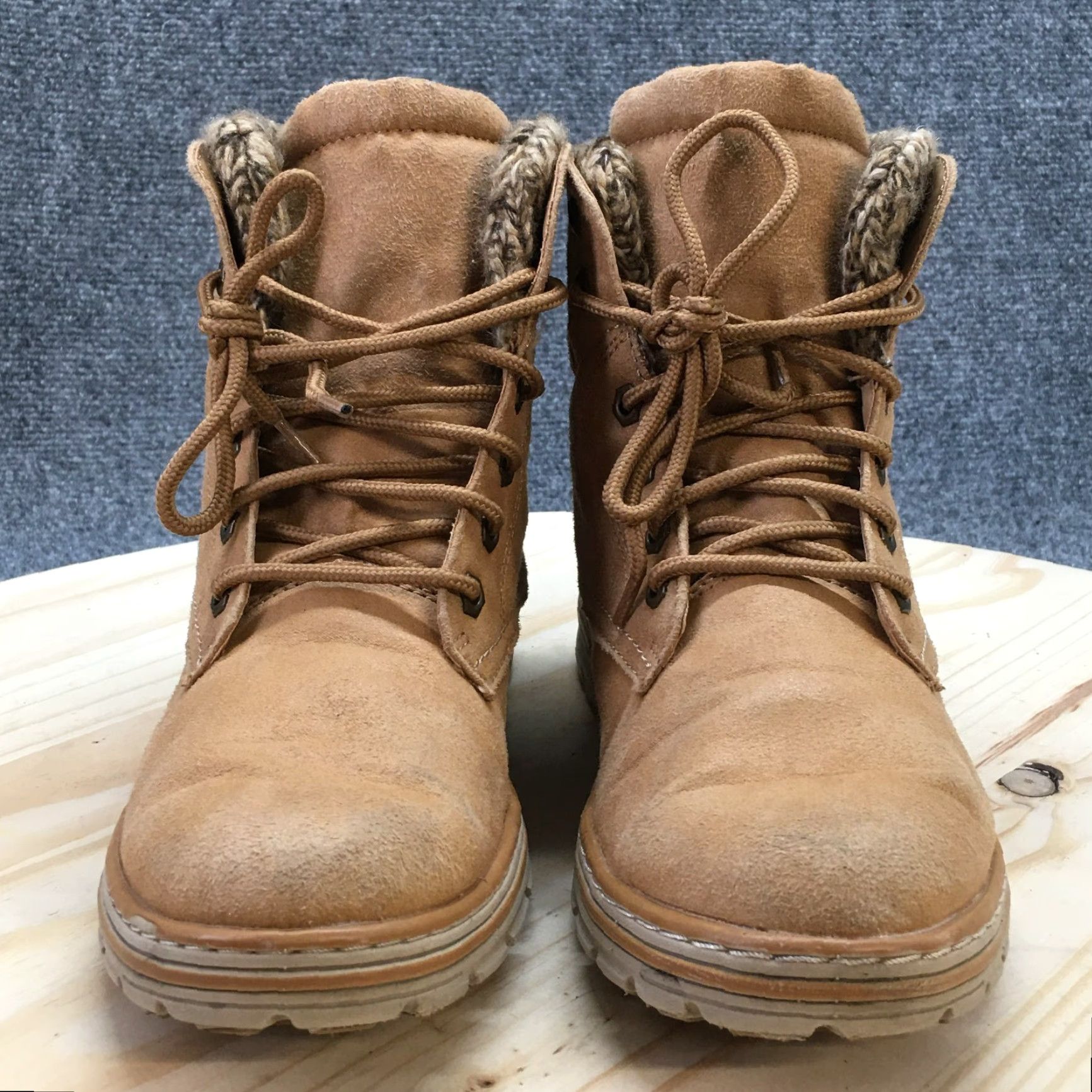 Vintage White Mountain Cliffs Boots Womens 7.5M Brown Fabric Lace Up Winter Boots Size US 8 / IT 38 - 4 Thumbnail