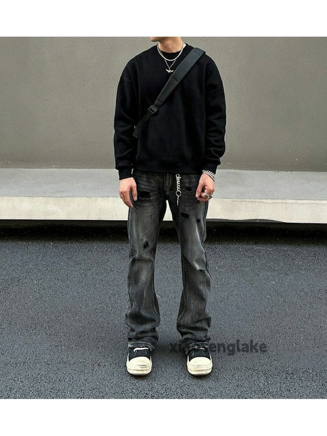 Jean × Vintage washed faded cleanfit punk grunge bootcut ripped jeans Size US 30 / EU 46 - 4 Thumbnail