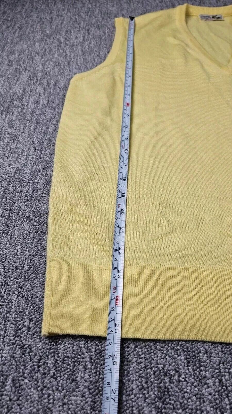 Lacoste Lacoste V-Neck Sweater Vest Yellow Cotton Crocodile Logo 2XL Size US XXL / EU 58 / 5 - 5 Thumbnail