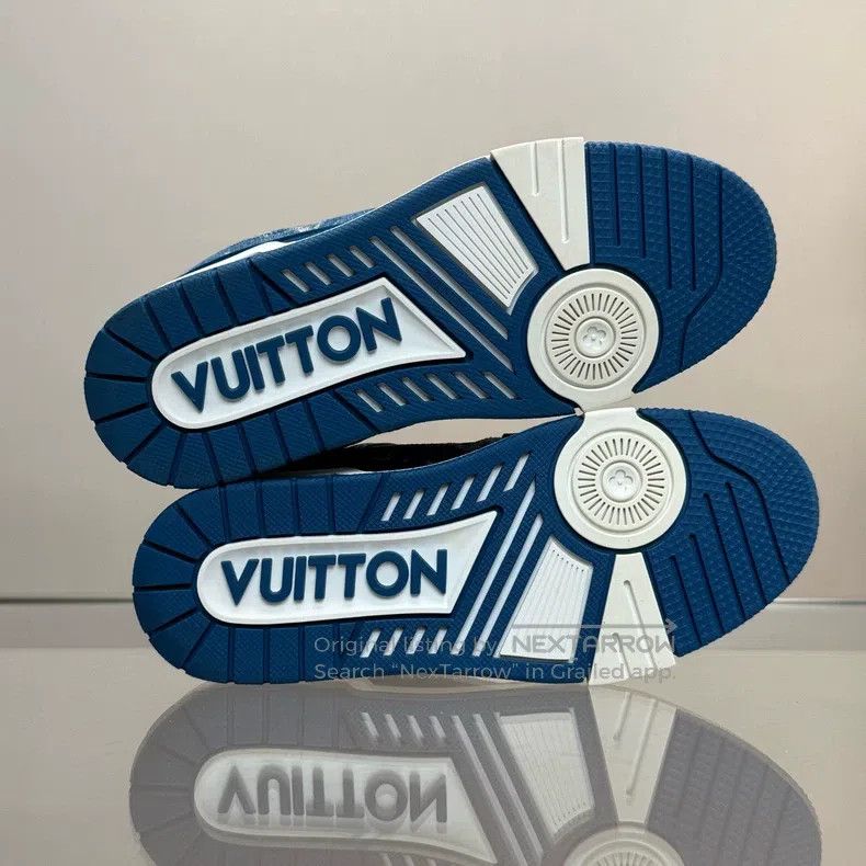 Louis Vuitton Louis Vuitton TRAINER White and Blue Denim shoes Size US 5 / EU 37 - 5 Thumbnail