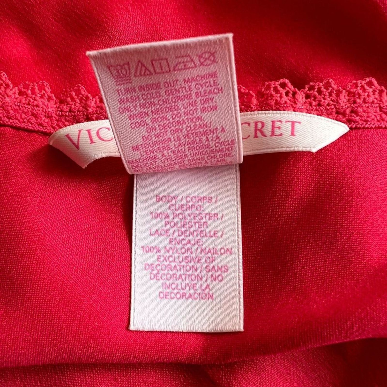 Victoria's Secret VICTORIA'S SECRET Red Lace Embellished Chemise, Large Size ONE SIZE - 6 Thumbnail
