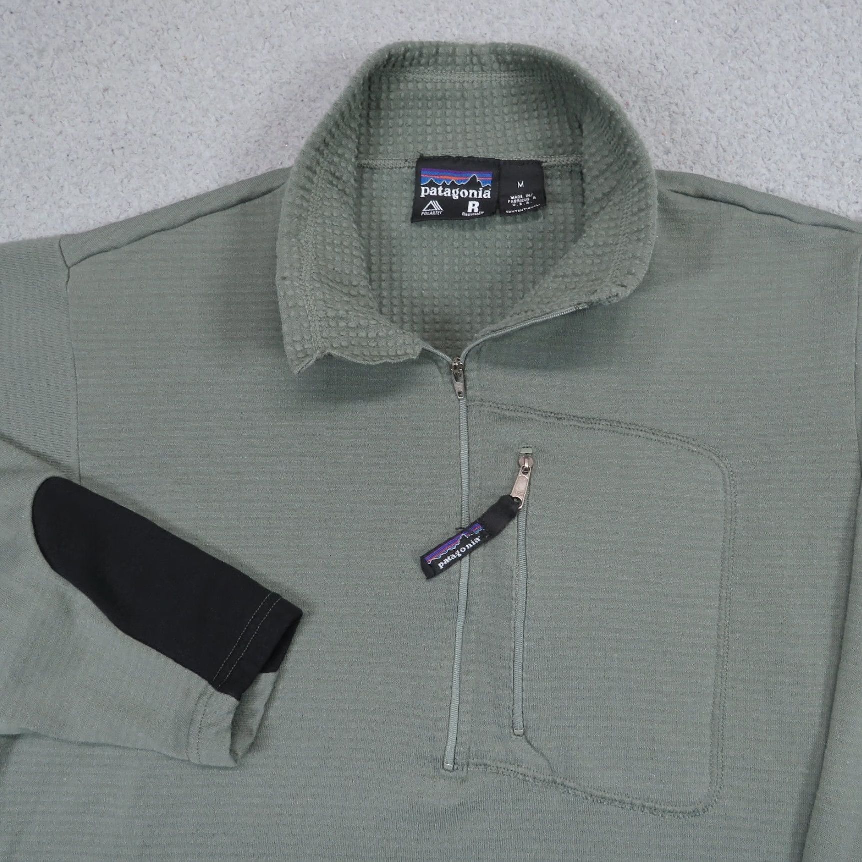 Patagonia VTG Patagonia Pullover Men M R1 Regulator Grid Waffle Fleece Zip USA 90s Green 1/4 Zip All Seasons Moisture Wicking Logo Zipper Regular Men's Clothing Size US M / EU 48-50 / 2 - 4 Thumbnail