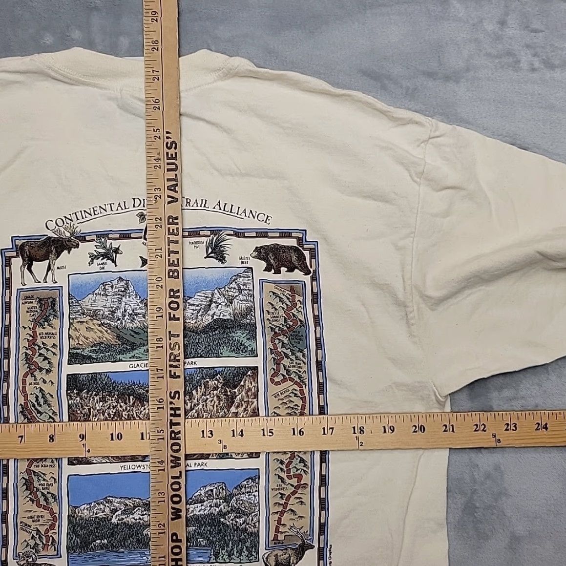 Vintage VINTAGE REI Shirt Men L Cream Continental Divide Trail Alliance Glacier Yellowstone Park Shirt Mens L White Size US L / EU 52-54 / 3 - 6 Thumbnail