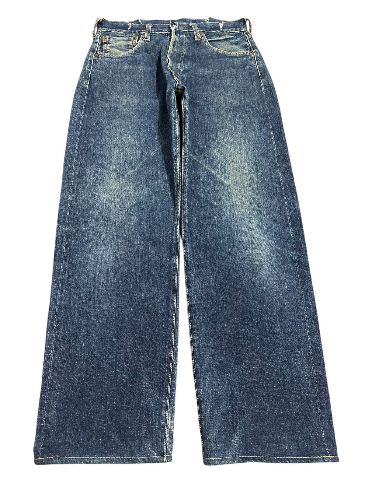 Evisu Vintage 80s Usa Evis Selvedge Faded Wash Style Baggy Jeans Size US 30 / EU 46 - 3 Thumbnail