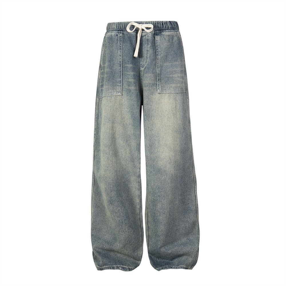 Japanese Brand × Jean Men's punk distressed washed all-match casual loose jeans Size US 32 / EU 48 - 1 Thumbnail