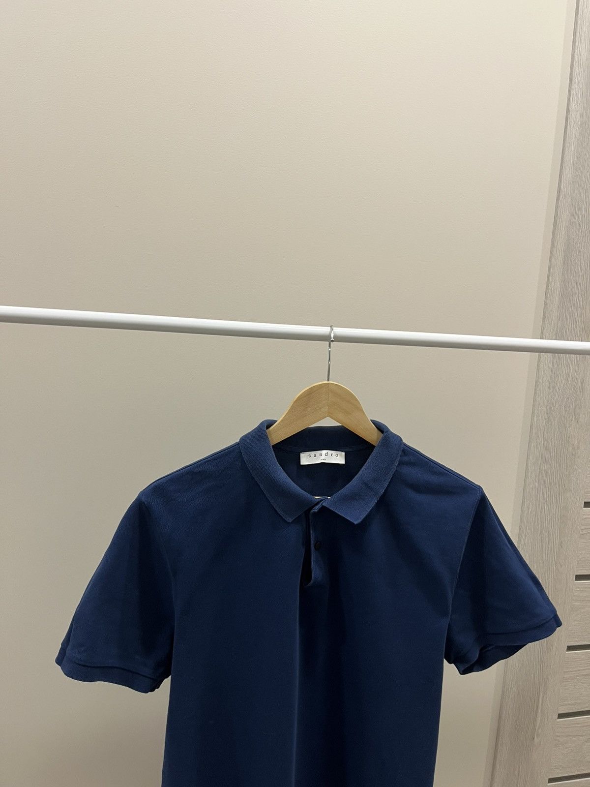 Sandro Sandro Blue Campus Striped Collar Polo Size XL Size US XL / EU 56 / 4 - 1 Thumbnail