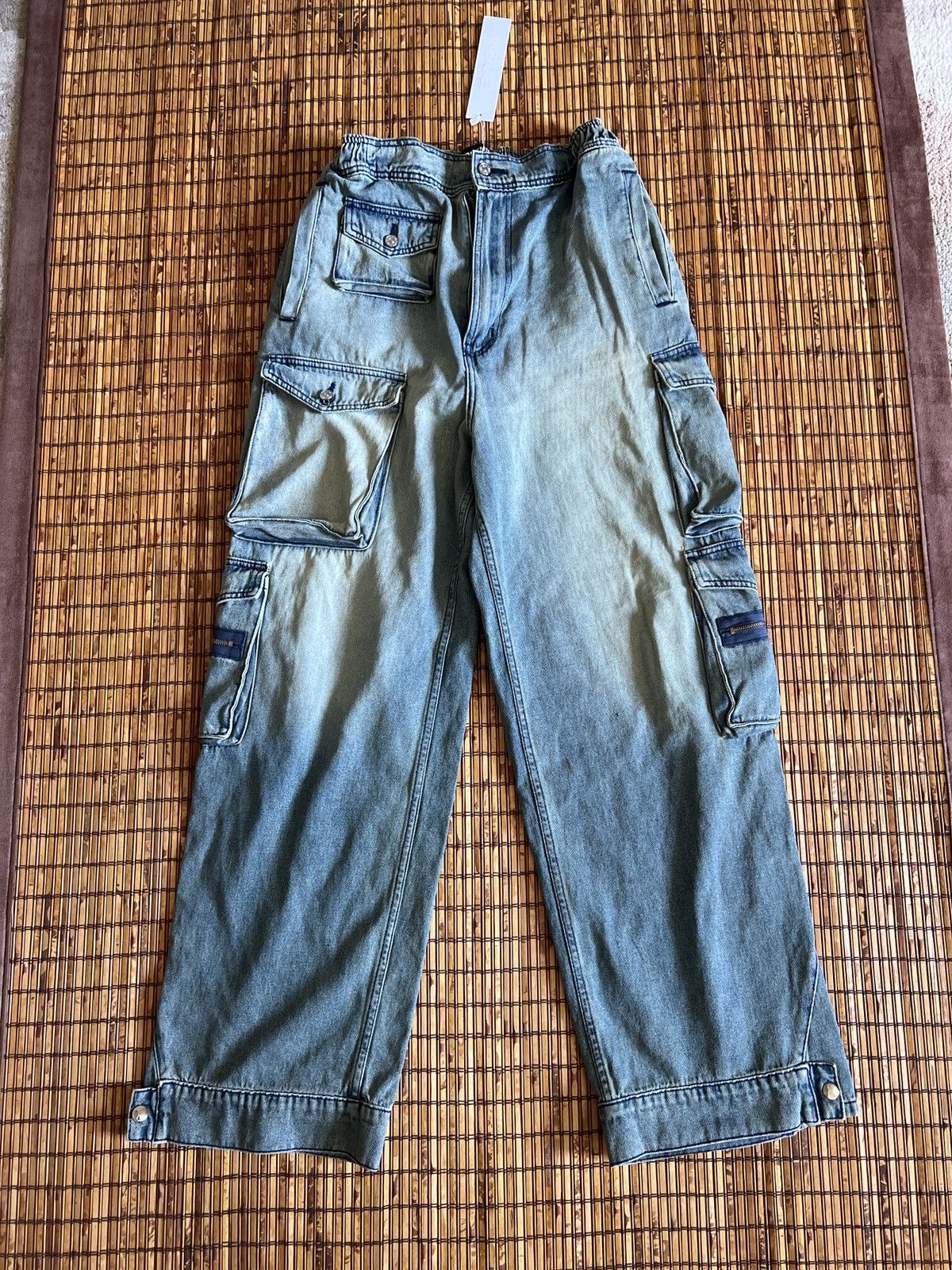 EB Denim EB Denim Cargo Pants in Light Blue Wash Denim New with Tags Size 34" / US 12 / IT 48 - 1 Thumbnail