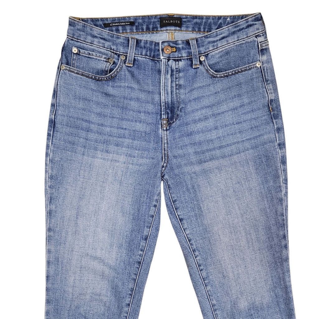 Talbots Talbots Modern Ankle Jeans Fray Leg 4 Waist 32" Inseam 28" Size 27" / US 4 / IT 40 - 4 Thumbnail