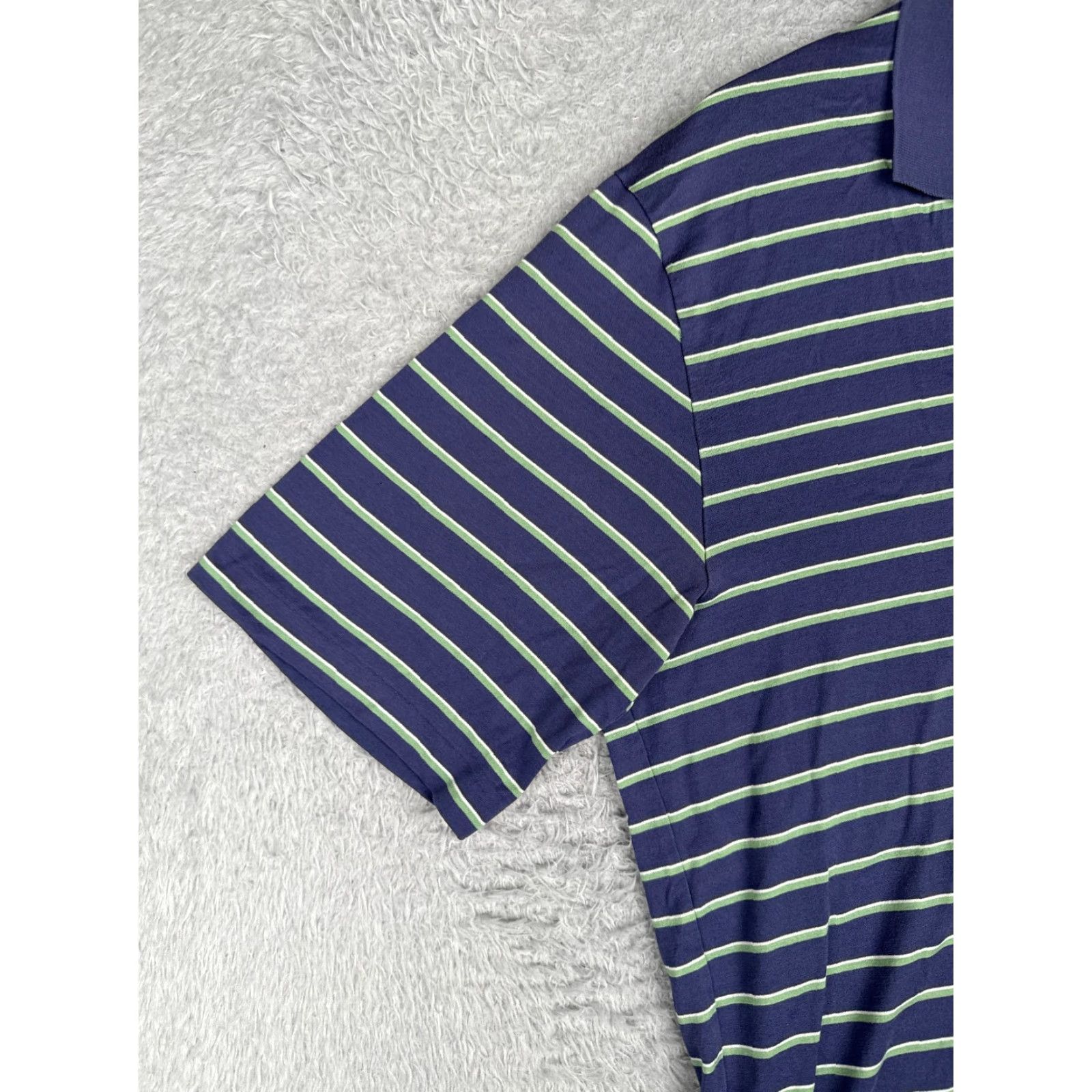 Ralph Lauren VINTAGE Ralph Lauren Polo Golf Shirt Men Large Blue Green Stripe 100% Cotton Polo Shirt Mens Large Blue Striped 100% Cotton Size US L / EU 52-54 / 3 - 3 Thumbnail