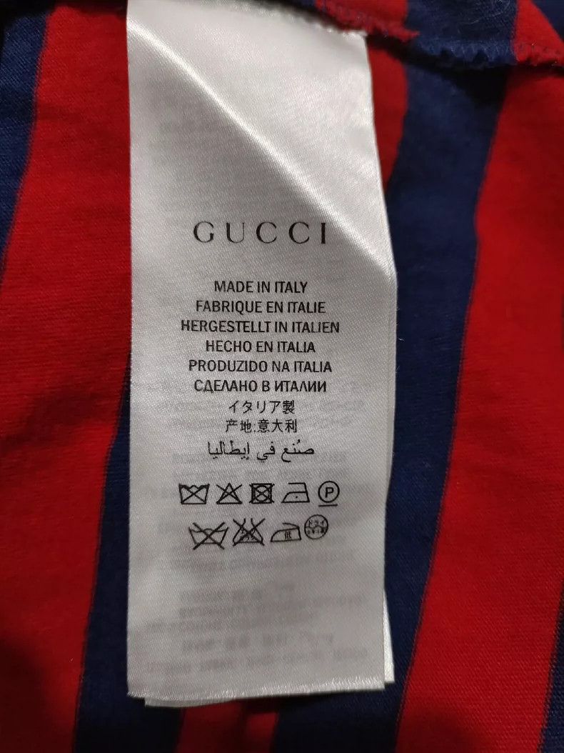 Gucci Gucci Red and blue striped men's round-neck short-sleeved Size US M / EU 48-50 / 2 - 5 Thumbnail