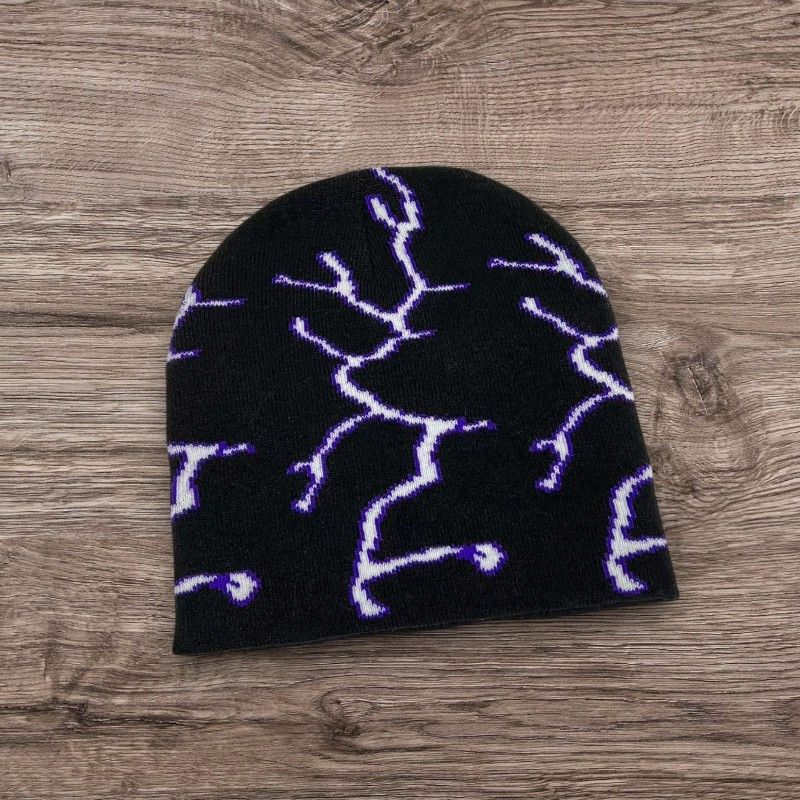 The Unbranded Brand Y2K Skater Punk ALT Grunge Lightning Beanie Hat Size ONE SIZE - 1 Preview