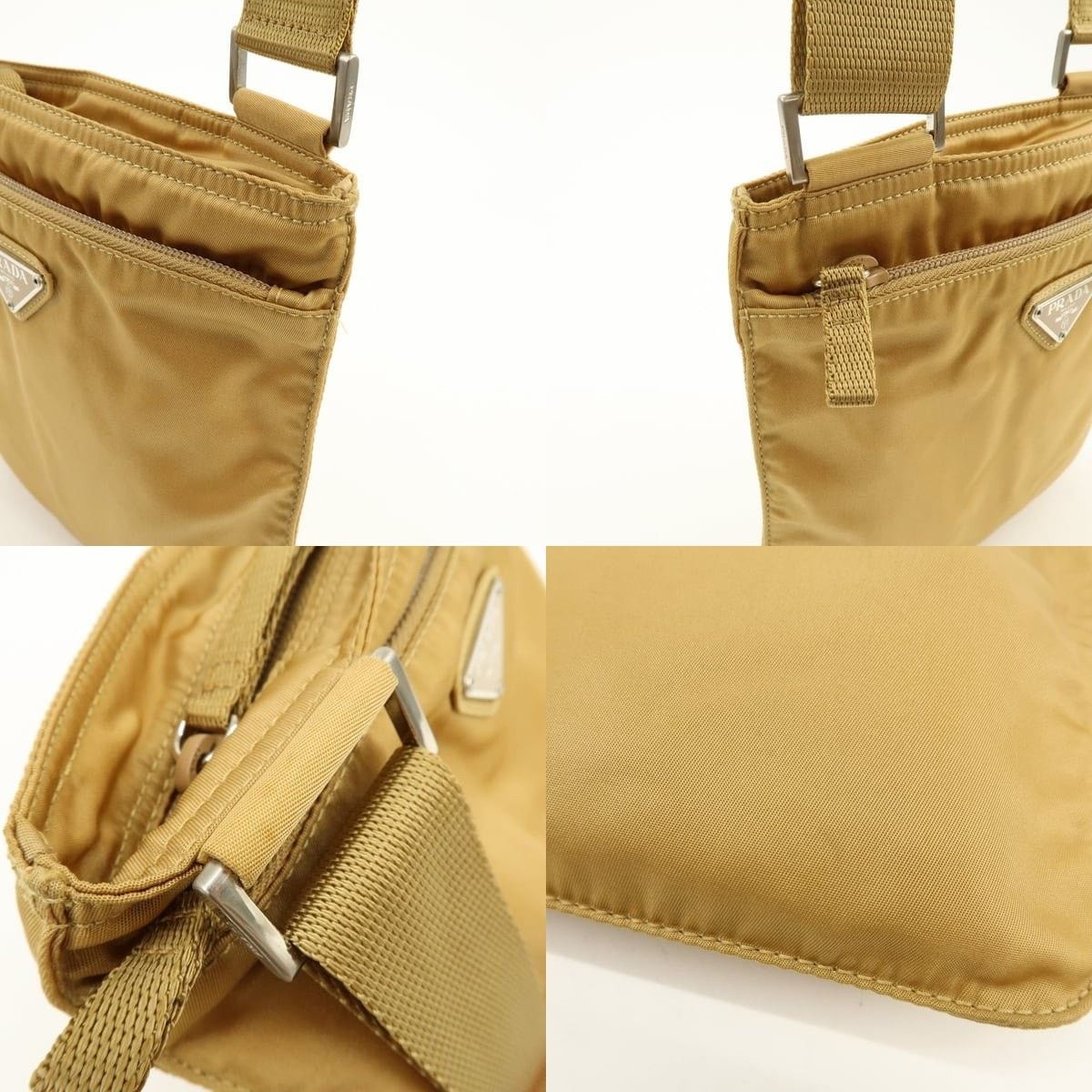 Prada Prada Triangle Logo Nylon Crossbody Bag Tan Size ONE SIZE - 5 Thumbnail
