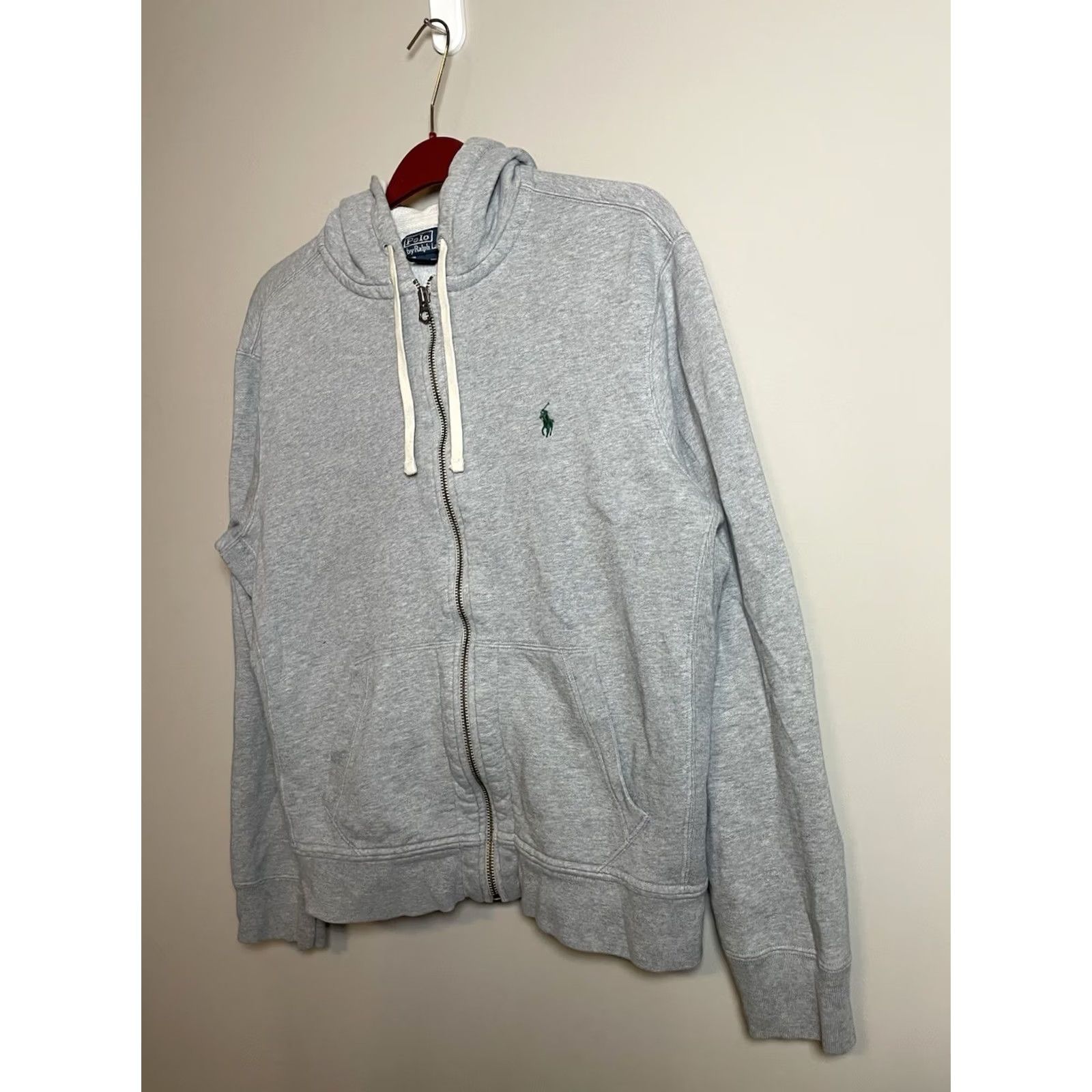 Polo Ralph Lauren VINTAGE Ralph Lauren Polo Hoodie Men L Grey Cotton Full Pony E548 Size US L / EU 52-54 / 3 - 3 Thumbnail